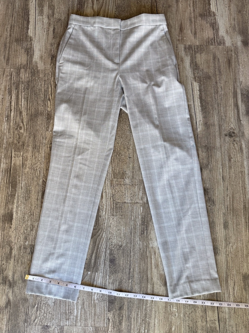 Ann Taylor Gray Plaid Straight-Leg Trousers - Picture 10 of 11